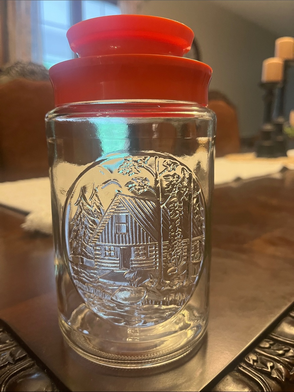 Vintage Tang Jar-Cabin